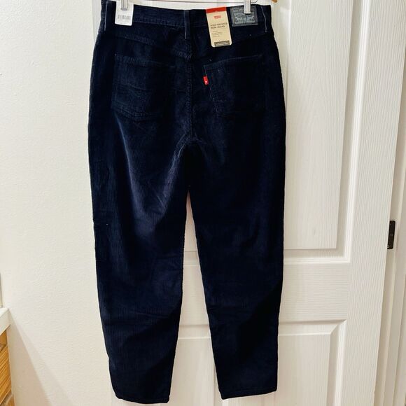 Levi's High Waisted Mom Jeans Women's 31 X 30 Corduroy Black Relaxed Tapered - Picture 3 of 13